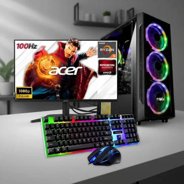 Pc Gamer Rgb Ryzen 5 5600g + 16gb + Ssd 512gb + Monitor 22 - 16 Gb
