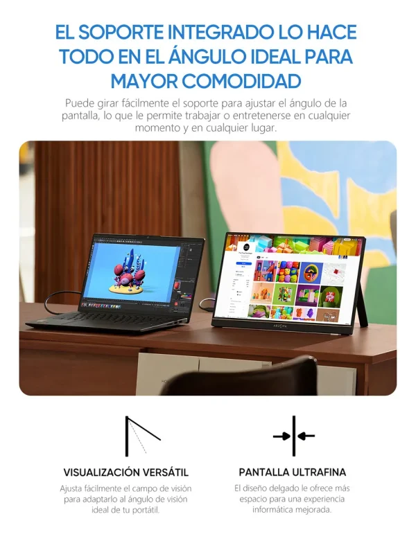 Arzopa Monitor Portátil 15.6'' Fhd 1080p - Monitor Portátil