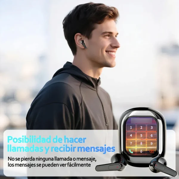 Audífonos Inalámbricos Pantalla Led Cancelación Ruido V 5.4 Negro