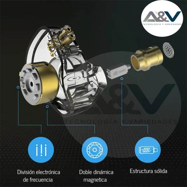 Auriculares In-ear Kz Zsn Pro Con Micrófono Gamer Hibrido