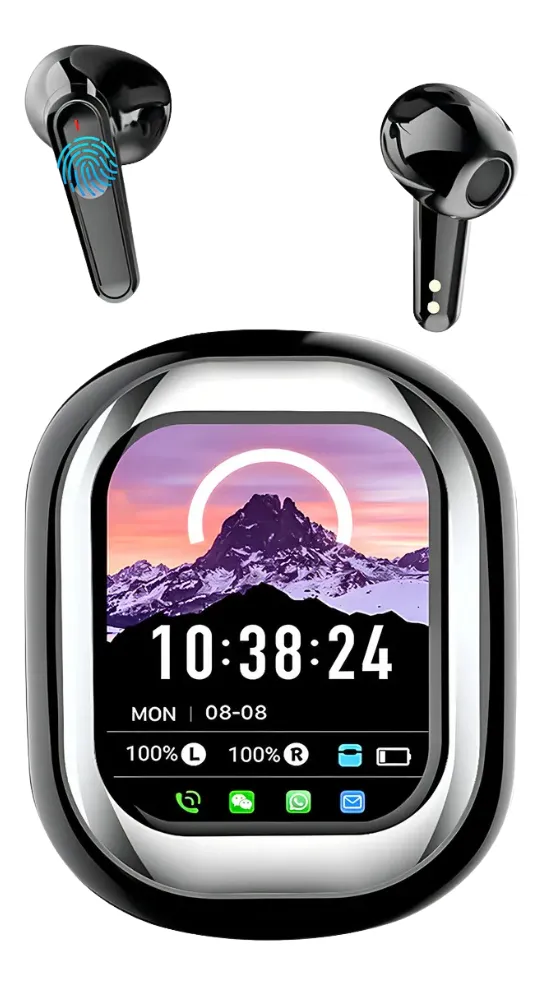 Audífonos Inalámbricos Pantalla Led Cancelación Ruido V 5.4 Negro