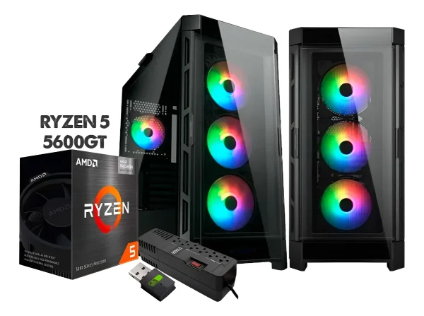 Torre Gamer Amd Ryzen 5 5600gt 16gbram 512gb Ssd + Regulador