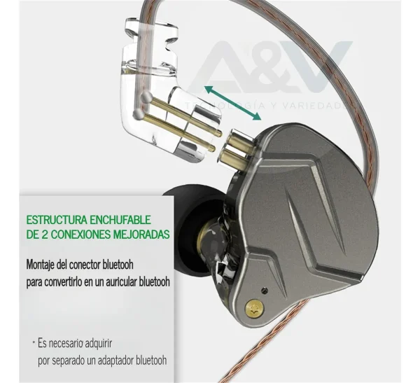 Auriculares In-ear Kz Zsn Pro Con Micrófono Gamer Hibrido