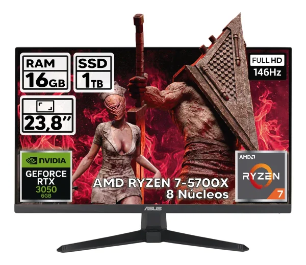 Pc Gamer Ryzen 7 5700x 16gb 1tb Ssd Rtx 3050 24 Tuf Asus 1 Tb 16 Gb Msi Geforce Rtx 3050 Ventus 2x Oc Edition 6gb Gddr6