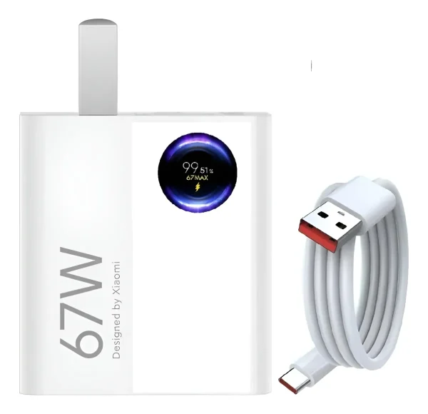 Kit Cargador Y Cable Mi Turbo Charge 67w Max Para Xiaomi Blanco