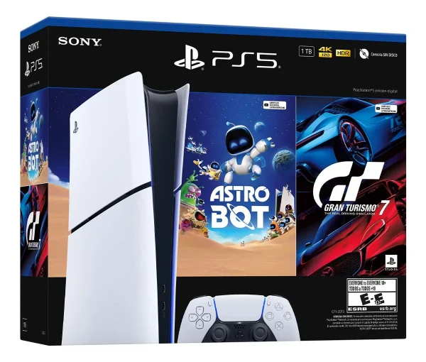 Consola Ps5 Digital Con 2 Juegos Voucher (gt7 & Astro Bot) Blanco