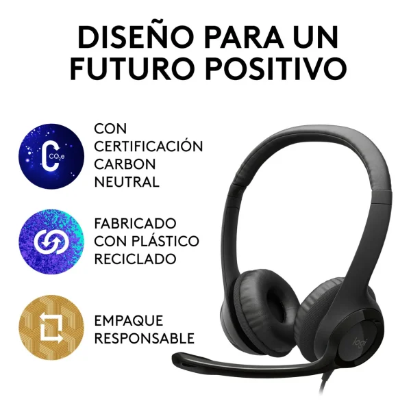 Diadema Logitech H390 USB Negro Con Micrófono