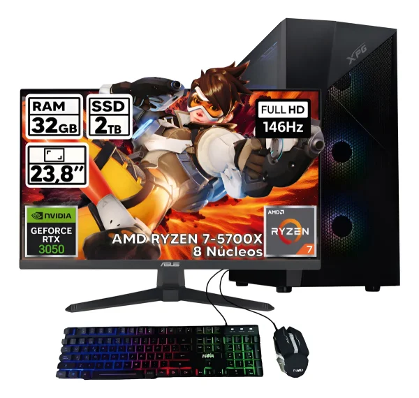 Pc Gamer Ryzen 7 5700x Tuf Asus - 2 Tb - 32 Gb - Geforce Rtx 3050