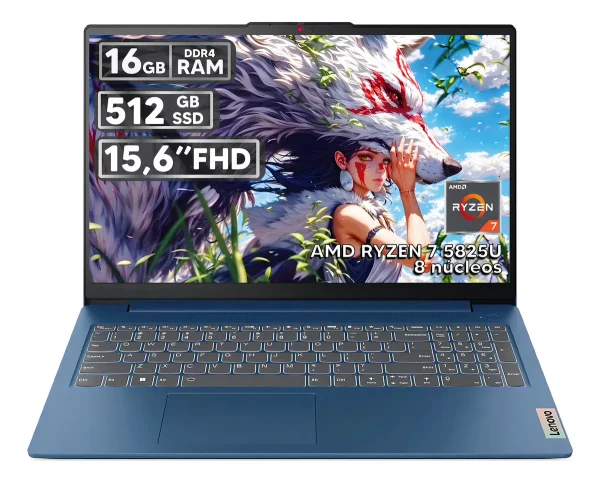 Portatil Lenovo 15abr8 Amd Ryzen 7 5825u 16gb Ram 512gb Ssd Color Azul